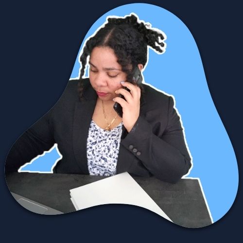 blob photo of a woman on the phone